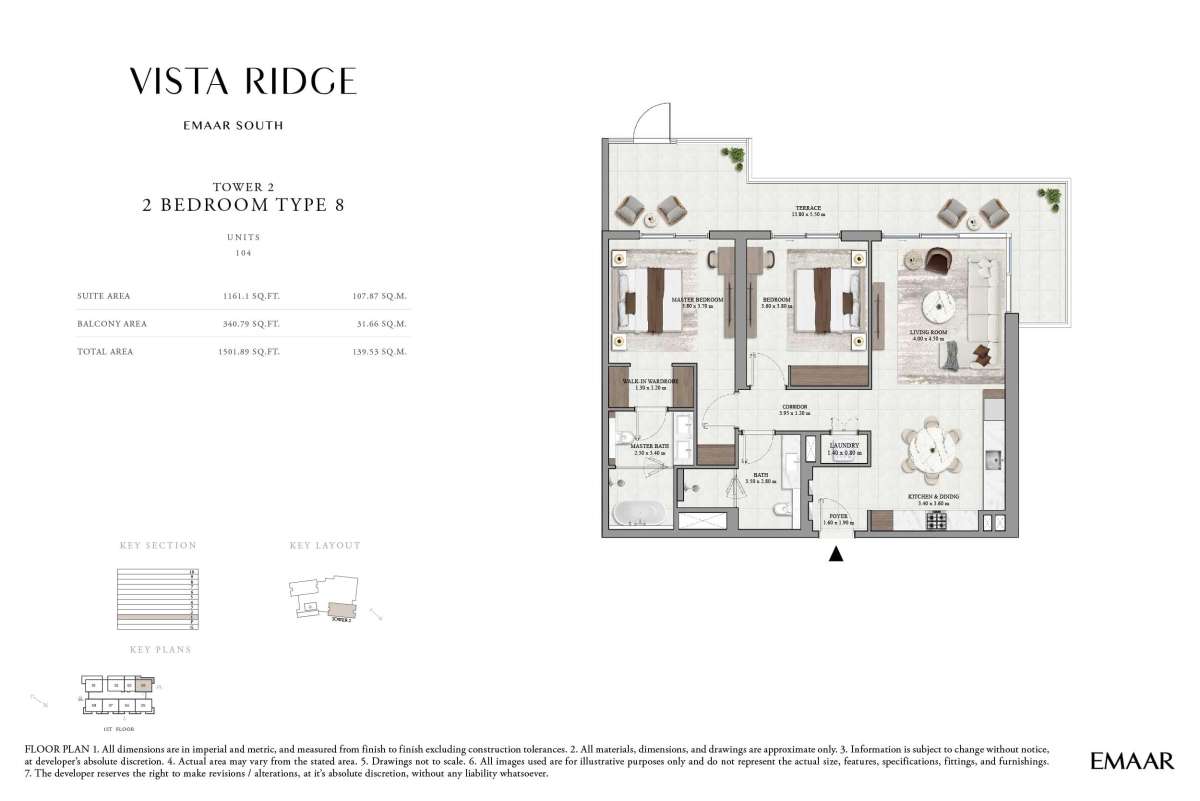1st Floor (Type 8, Unit 104) - Vista Ridge Tower 2